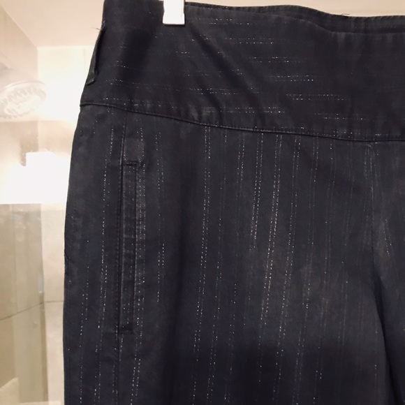 BILL TORNADE Paris Black w/ Silver Metallic Pinstriped High Waisted Side Zipper - Picture 7 of 16